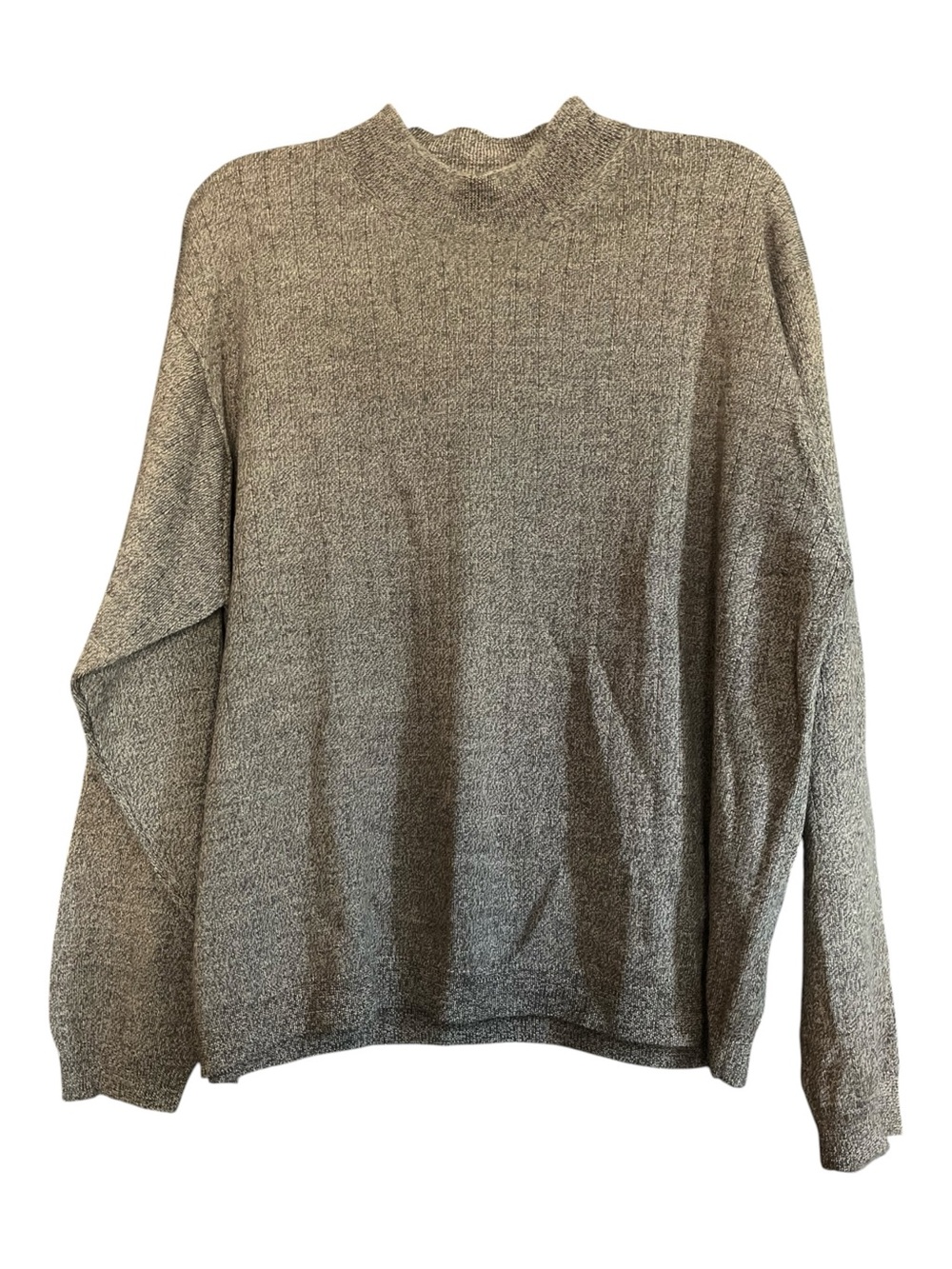 Consensus Vintage Men's Brown Wool Blend Marled Knit Mock Neck Sweater XL